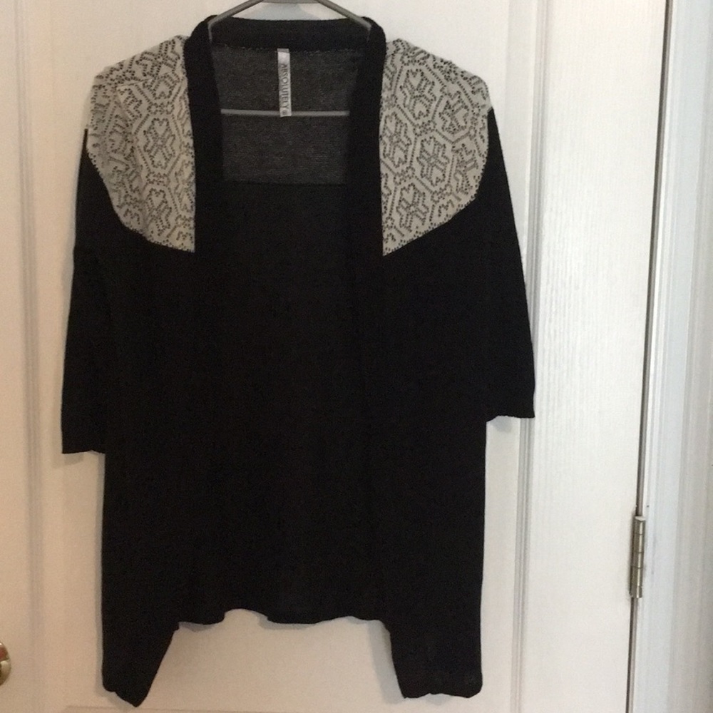 🔥SALE🔥black & white short sleeve Cardigan